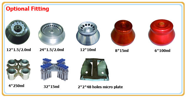 Large capacity bench top centrifuge TGL20MW Rotors